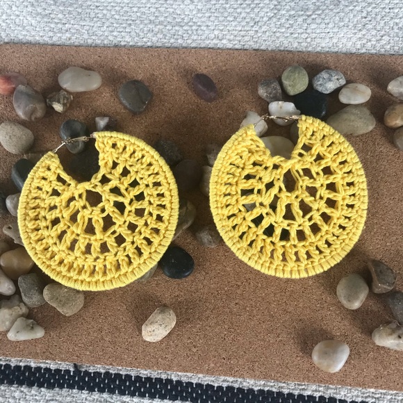 Crochet Hoops Earrings - Picture 1 of 1